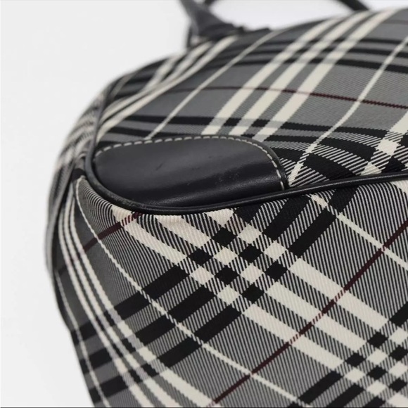 BURBERRY Nova Check Blue Label Hand Bag Nylon Black Silver - EUC - Picture 8 of 13